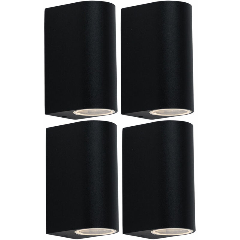 

Lámpara de pared exterior GU10 lámpara de exterior Up & Down lámpara de fachada negra iluminación exterior de aluminio para casa, 2x GU10, An x Al