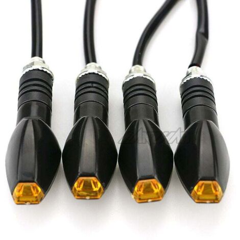 Juego de 4 luces LED intermitentes universales Ulisem para motocicleta, intermitentes largos y cortos, color ámbar, accesorios