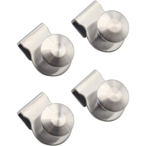 Juego de 4 manillas de acero inoxidable para puertas de cristal, manillas de clip para puertas de cristal, manillas para cajones de 5-8 mm