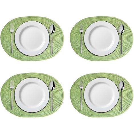 Juego de 4 manteles individuales ovalados, aptos para comedores y cocinas, aislantes del calor y resistentes a las salpicaduras, perfectos para el uso diario y que realzan la decoración de la mesa (ve
