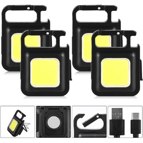Juego de 4 mini linternas LED recargables, portátiles, impermeables, para acampar y reparaciones de emergencia.