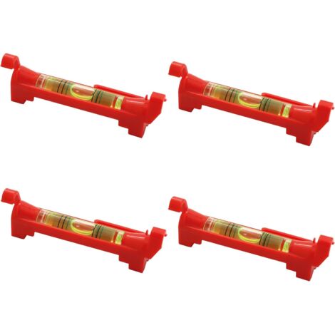 Juego de 4 niveles de burbuja rojos con cable, nivel de burbuja profesional, para trabajos de albañilería y fontanería.