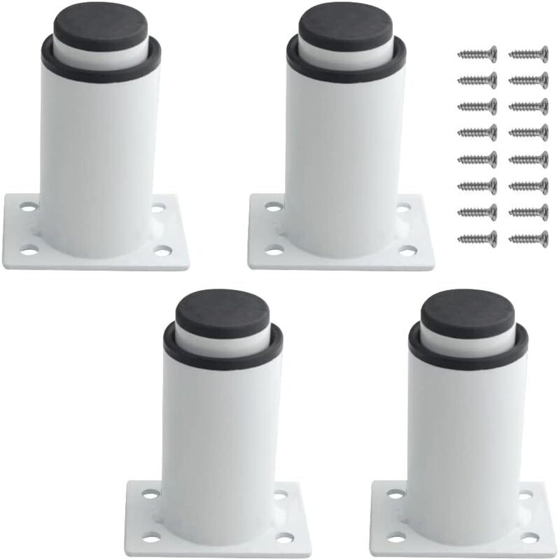 Juego de 4 patas ajustables de metal resistente para mesa, cama y sofá (80 mm-120 mm, blancas)