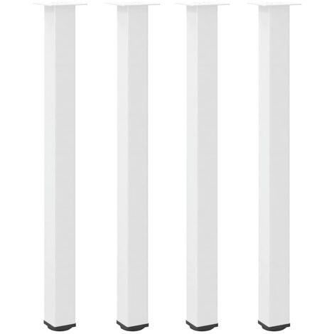 Juego de 4 patas ajustables para mesa de bar 110-112 cm diseño moderno para salón/cocina acero blanco 020056778