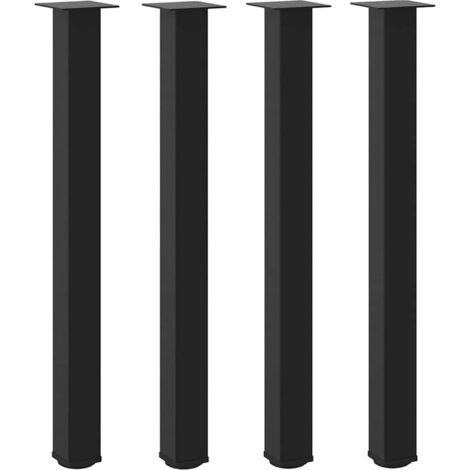 Juego de 4 patas ajustables para mesa de bar 90 x 90 x 92 cm diseño moderno acero negro cocina 020056769