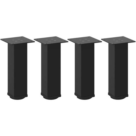 Juego de 4 patas ajustables para mesa de centro 42 x 44 cm en acero negro moderno 020056761