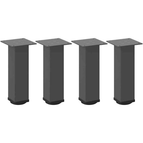 Juego de 4 patas ajustables para mesa de centro moderna de 42 x 44 cm en acero antracita 020056763