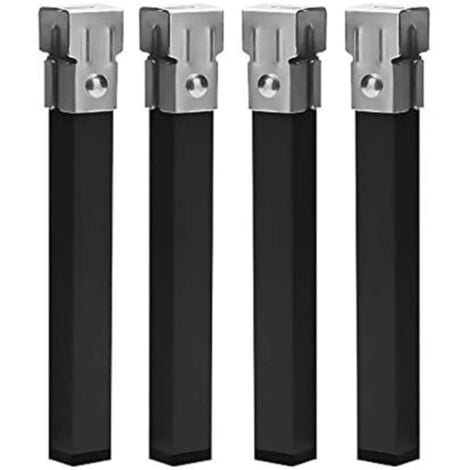 MIROYTENGO 4 Patas Cuadradas 40 cm Metálicas con Abrazadera para Somier Tubo 30x30 mm