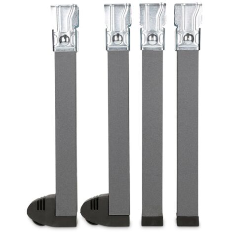 Juego de 4 patas de 30cm con ruedas para somier, tubo 30x30mm, con abrazadera