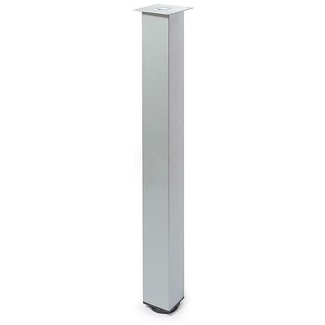 juego de 4 patas de acero regulables para mesa fija. altura 71 cm. placa 60x60. color gris. modelo rigo