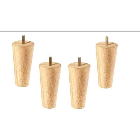 Juego de 4 patas de madera para muebles, patas de sofá de 12 cm, patas de sofá de mediados de siglo para sofás, camas, sillones, armarios.