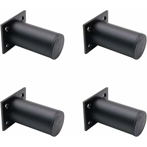 Juego de 4 patas de mueble ajustables en color negro mate, 38 x 80 mm, patas de armario de TV de aleación de aluminio para mesa de centro, mueble, sofá, pata de apoyo