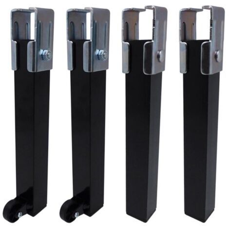 JUEGO DE 4 PATAS DE SOMIER PT25 30x30x260mm CON RUERDA, NEGRO 96401 MICEL