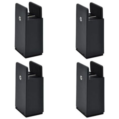 Juego de 4 patas elevadoras ajustables para muebles, color negro, altura 100 mm, compatible con 10-37 mm