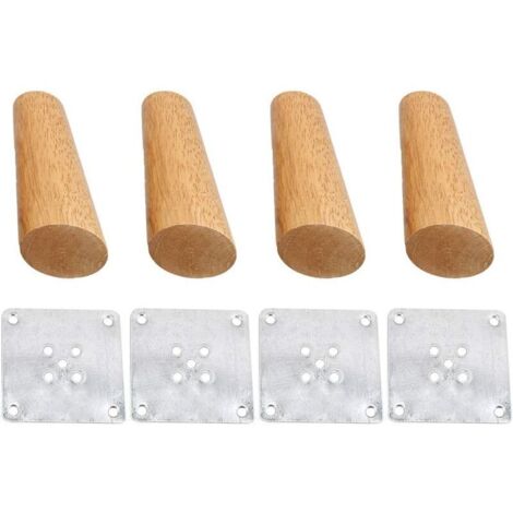 Juego de 4 patas esquineras de madera maciza de 15 cm FOREHILL, incluye placa de montaje y tornillos, para sofá, televisor, cama y mesa de comedor.