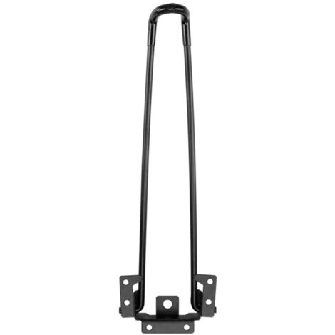 Juego de 4 patas metálicas para mesa con soporte de pared para oficinas – Hierro negro, 510 mm, incluye 24 tornillos de montaje.