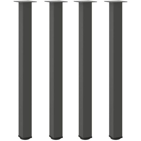 Juego de 4 patas modernas para mesa de bar de acero con recubrimiento en polvo antracita 110-112 cm con deslizadores ajustables 020056779