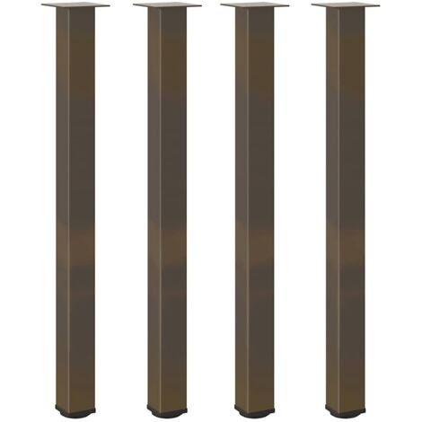 Juego de 4 patas para mesa de bar con pies regulables 110-112 cm diseño moderno en acero natural 020056780