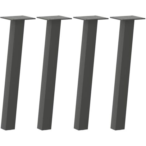 Juego de 4 patas para mesa de centro 42 cm en acero antracita diseño contemporáneo práctico y robusto 020056787