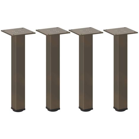 Juego de 4 patas para mesa de centro de 30-32 cm con deslizadores ajustables estilo moderno y elegante en acero natural 020056749