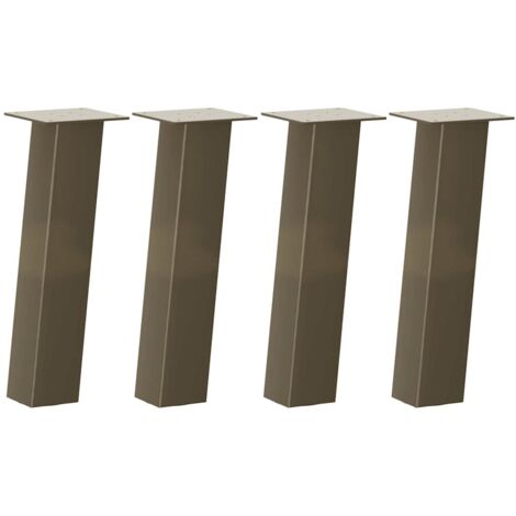 Juego de 4 patas para mesa de centro de diseño contemporáneo y robusto de 42 cm en acero natural 020056800