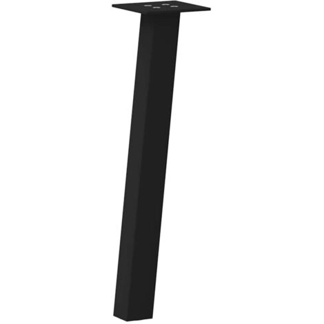 Juego de 4 patas para mesa de centro de diseño moderno 30 cm con tacos antirayaduras en acero negro 020056781
