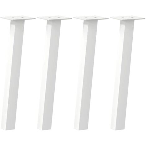 Juego de 4 patas para mesa de centro modernizadas de 42 cm con tacos antirayaduras en acero blanco 020056786