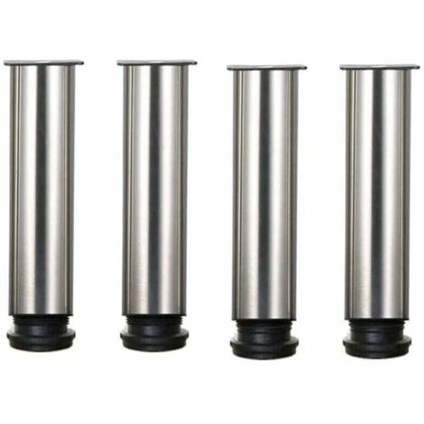 Juego de 4 patas para mueble de acero inoxidable, regulables en altura 25 cm, ideales para sofás, mesas, armarios.