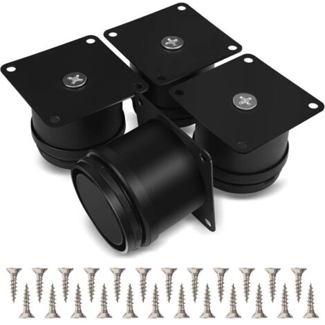 Juego de 4 patas para muebles, patas de mesa de acero inoxidable ajustables de 50 mm, patas para armarios de baño y cocina, altura ajustable de 0 a 15 mm, con tornillos de acero inoxidable.