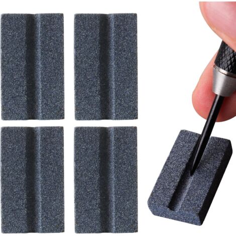 Juego de 4 piedras de afilar de metal para dardos, afilador de dardos de acero, accesorios para dardos