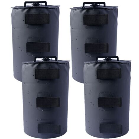 Juego de 4 pies para gazebo, pesos rellenables con agua para carpas y toldos de jardín, color negro