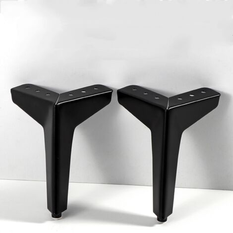 juego de 4 Pies para sofás, muebles, armarios, sillones Pies de metal para muebles de diseño modernos y elegantes (17cm Negro)