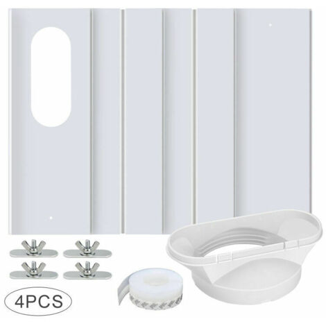 Juego de 4 placas ajustables para kit de ventana, utilizadas para el montaje de aires acondicionados con tubo de escape de 13cm de diámetro.