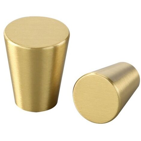 Juego de 4 pomos de latón dorado para muebles: tiradores redondos para puertas, cajones y armarios en aleación de aluminio.