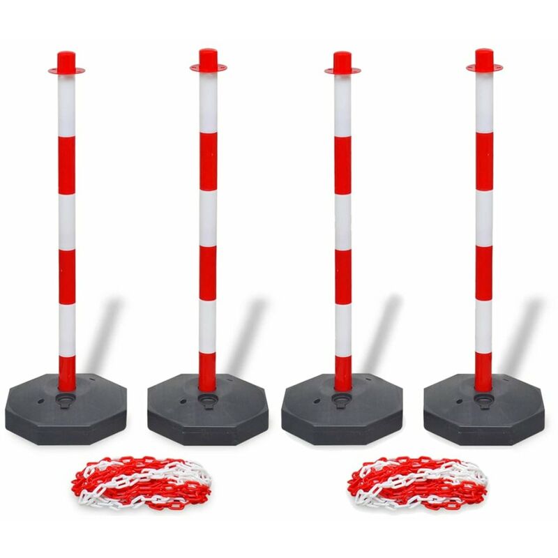 

Juego de 4 postes de barrera cadena de plastico 10 m cada una