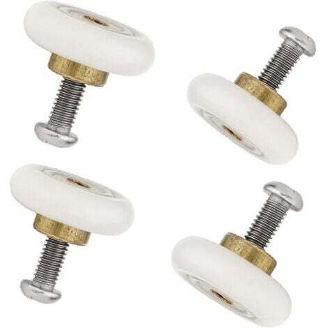 Juego de 4 rodillos de repuesto para mampara de ducha de 19 mm (con tornillos M6 de 1,2 mm)