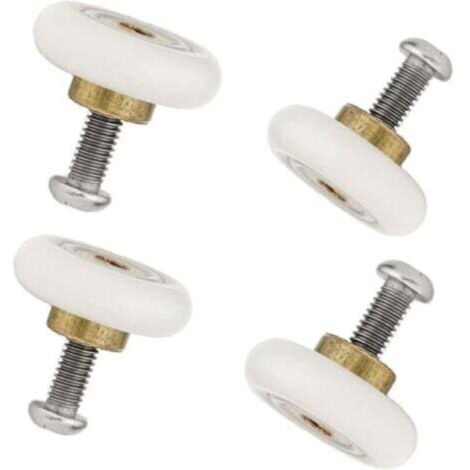Juego de 4 rodillos de repuesto para mampara de ducha de 19 mm (con tornillos M6 de 1,2 mm)