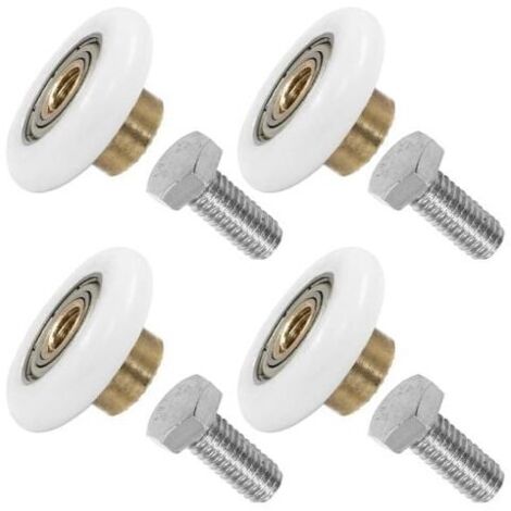 Juego de 4 rodillos de repuesto para mamparas de ducha, 19 mm – con tornillos M6, 1,2 mm