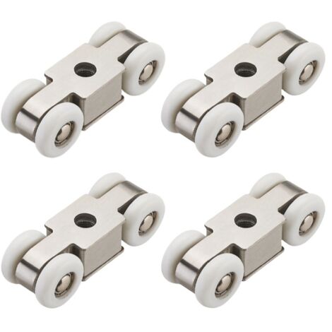 Juego de 4 rodillos para puertas correderas de fácil instalación, silenciosos y ligeros (8 piezas)