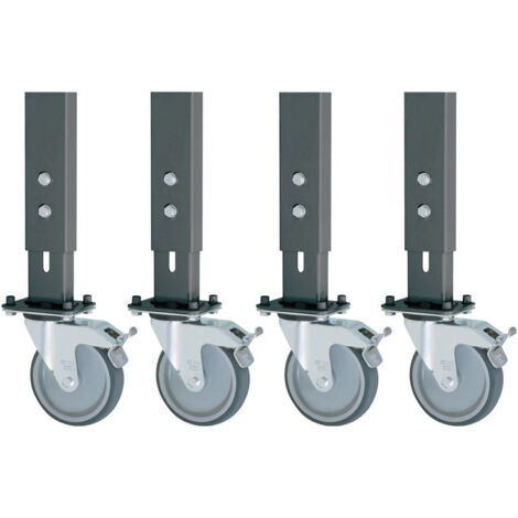 Juego de 4 ruedas fijas giratorias 125mm d.f.bancos de trabajo H.760-1080mm RAU