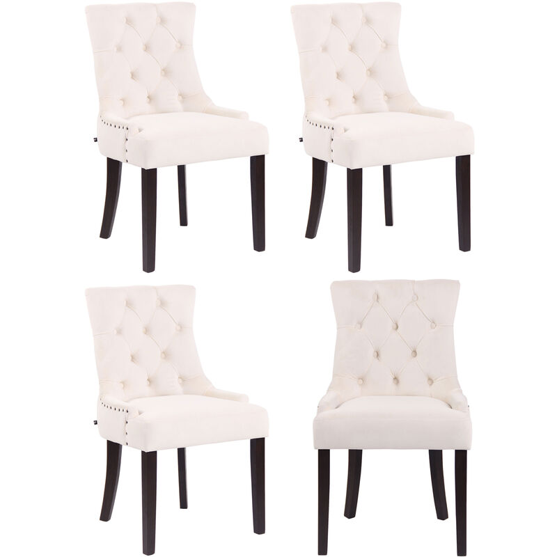 

CLP - Juego de 4 sillas de comedor Aberdeen en terciopelo Crema Antigüo