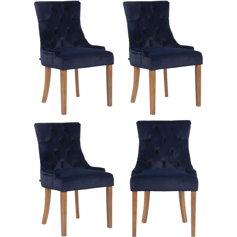 

CLP - Juego de 4 sillas de comedor Aberdeen en terciopelo Azul Antigüo claro