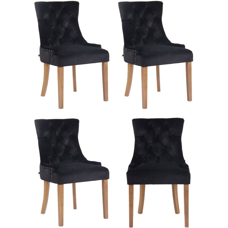 

CLP - Juego de 4 sillas de comedor Aberdeen en terciopelo Negro Antigüo claro