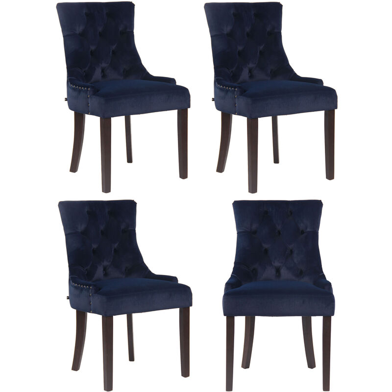 

CLP - Juego de 4 sillas de comedor Aberdeen en terciopelo Azul Antigüo