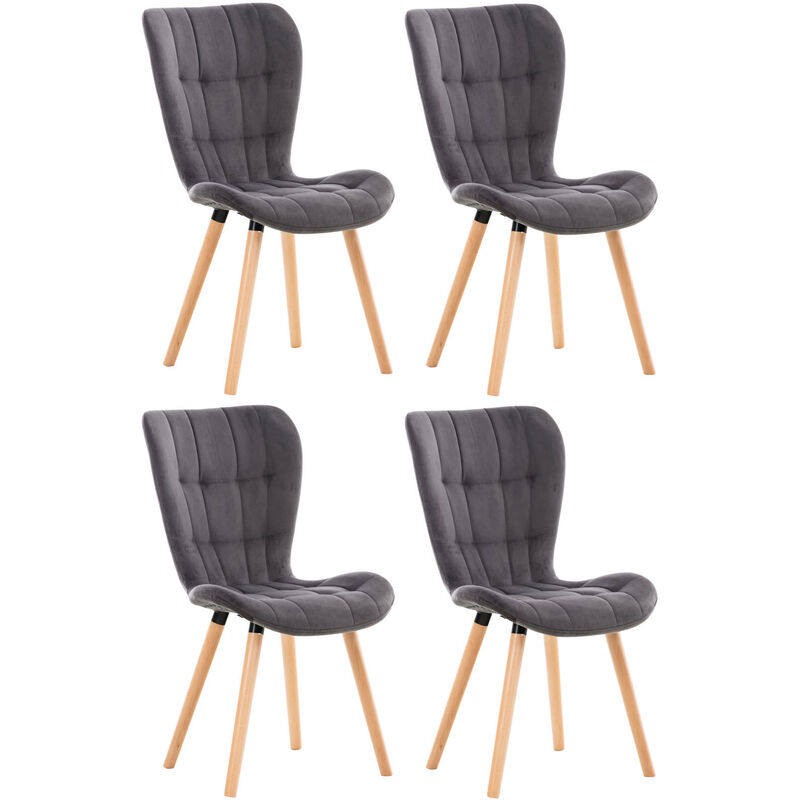 

CLP - Juego de 4 sillas de Comedor Elda en terciopelo Gris