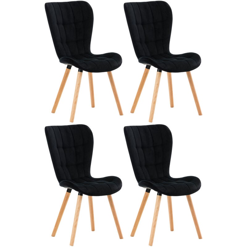 

CLP - Juego de 4 sillas de Comedor Elda en terciopelo Negro