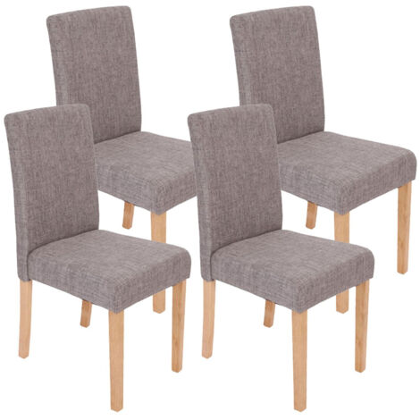Juego de 4 sillas de comedor en tela gris con pies ligeros CDS04118