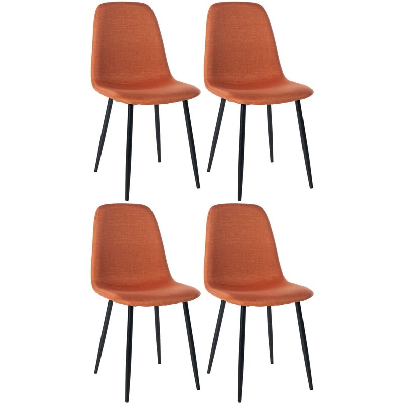 

CLP - Juego de 4 sillas de comedor Napier Naranja Tela