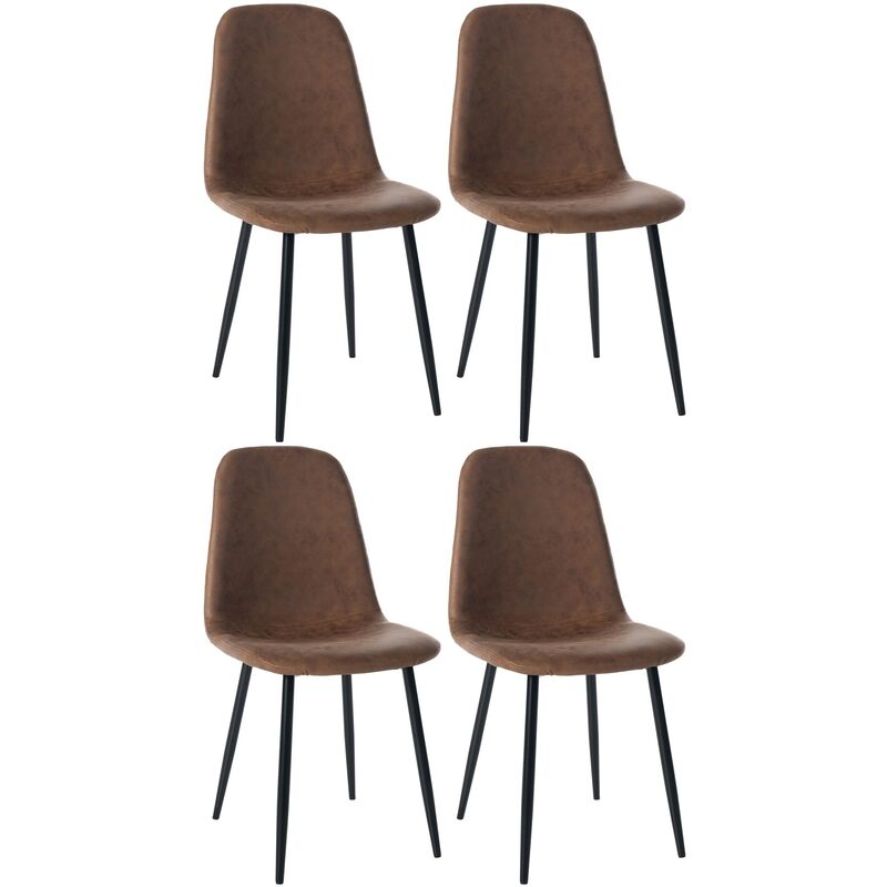 

CLP - Juego de 4 sillas de comedor Napier Marrón Cuero sintético