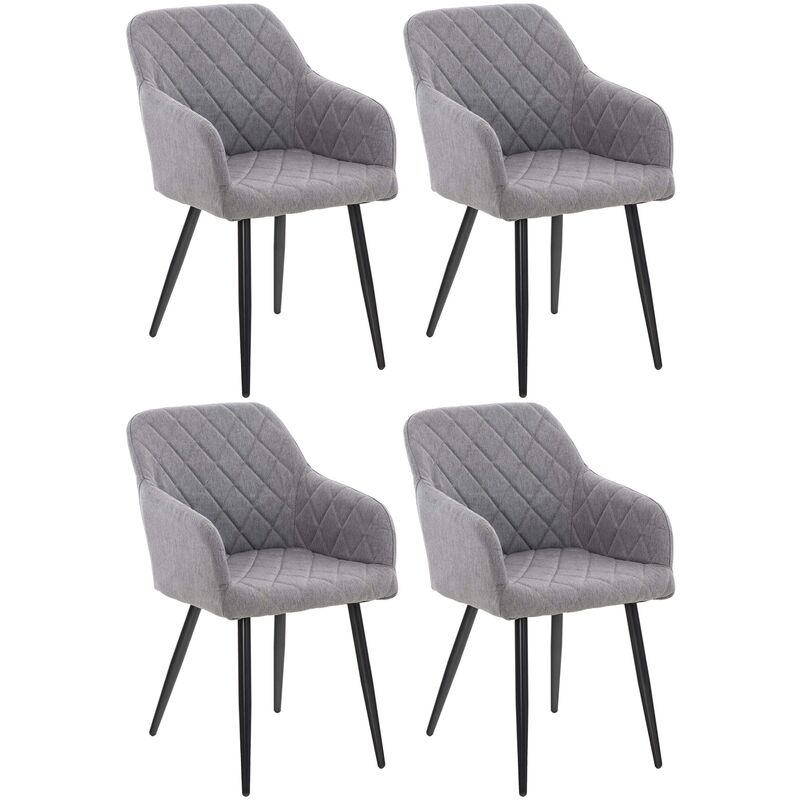 

CLP - Juego de 4 sillas de comedor Shila en tela o terciopelo Gris Tela